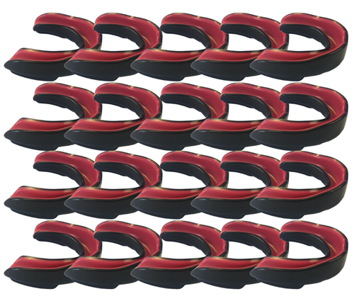 SILVER FERN JUNIOR TEAM MOUTHGUARD 20 PACK BLACK/RED