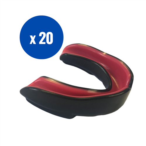 SILVER FERN JUNIOR TEAM MOUTHGUARD 20 PACK BLACK/RED