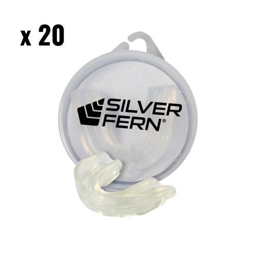 SILVER FERN JUNIOR TEAM MOUTHGUARD 20 PACK CLEAR