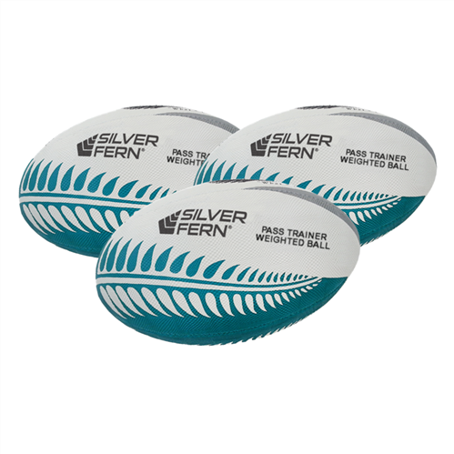 SILVER FERN TOUCH RUGBY PASS TRAINING BALL 3 PACK