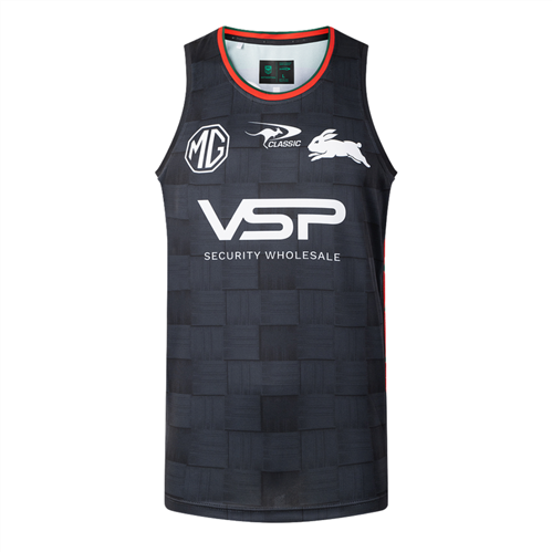 CLASSIC SOUTH SYDNEY RABBITOHS PRO TRAINING SINGLET BLACK