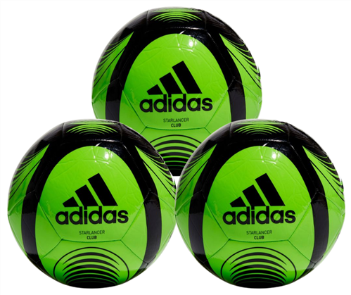 ADIDAS STARLANCER FOOTBALL SOLAR GREEN 3 PACK