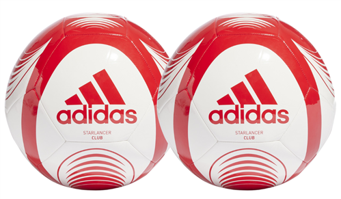 ADIDAS STARLANCER FOOTBALL WHITE/RED 2 PACK