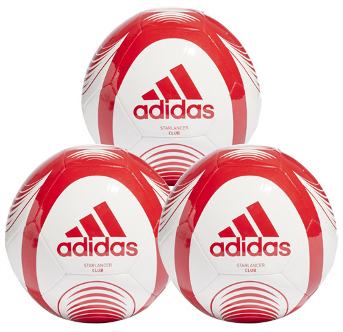 ADIDAS STARLANCER FOOTBALL WHITE/RED 3 PACK