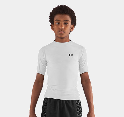 UNDER ARMOUR KIDS' S/S HG TEE WHITE