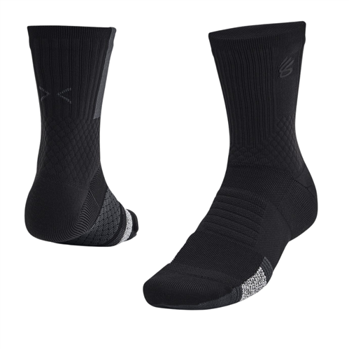 UNDER ARMOUR CURRY AD PLAYMAKER MID-CREW SOCK BLACK
