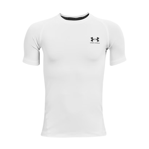 UNDER ARMOUR KIDS' HEATGEAR ARMOUR SS COMPRESSION TOP WHITE