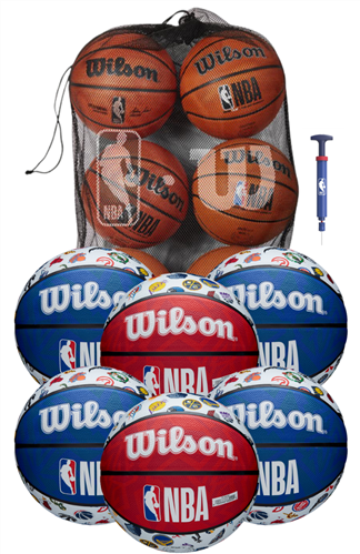 WILSON NBA ALL TEAM BASKETBALL RED/WHITE/BLUE 6 PACK