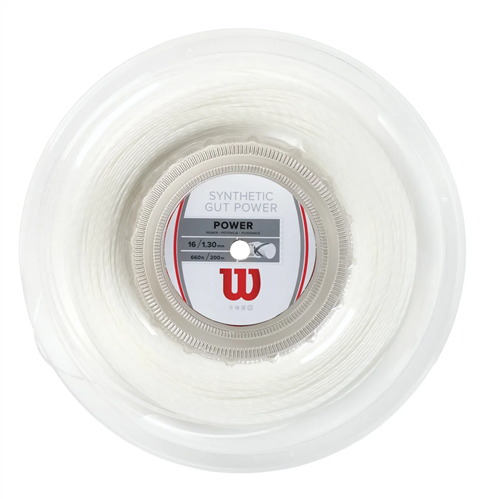 WILSON SYNTHETIC GUT 16G TENNIS STRINGS WHITE - 200M REEL