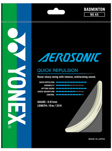 YONEX AEROSONIC BADMINTON STRINGS - WHITE