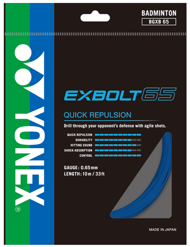 YONEX EXBOLT 65 BADMINTON STRINGS - BLUE